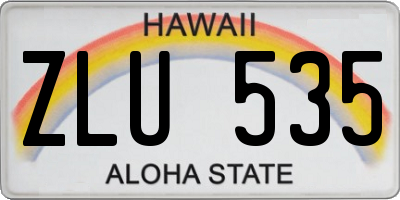 HI license plate ZLU535