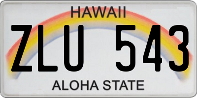 HI license plate ZLU543