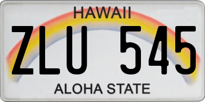 HI license plate ZLU545