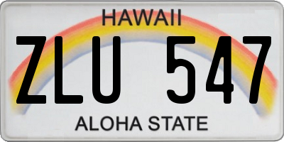 HI license plate ZLU547