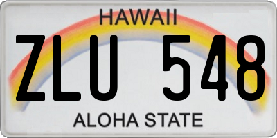 HI license plate ZLU548