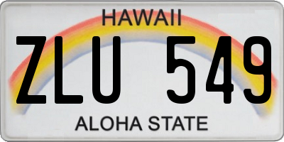 HI license plate ZLU549
