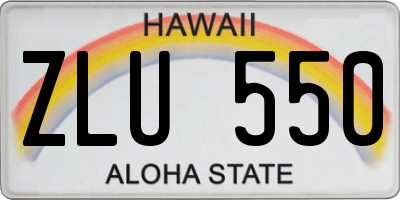 HI license plate ZLU550
