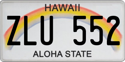 HI license plate ZLU552