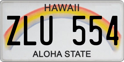 HI license plate ZLU554