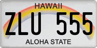 HI license plate ZLU555