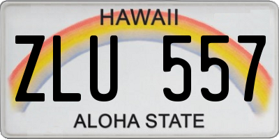HI license plate ZLU557