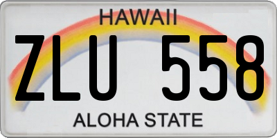 HI license plate ZLU558