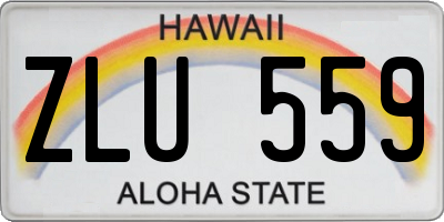 HI license plate ZLU559