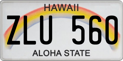HI license plate ZLU560