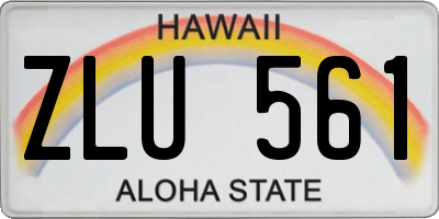 HI license plate ZLU561