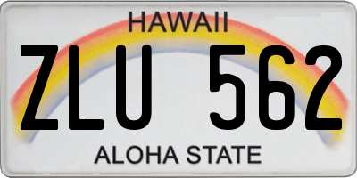 HI license plate ZLU562