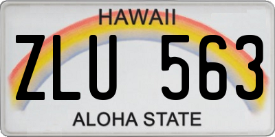 HI license plate ZLU563