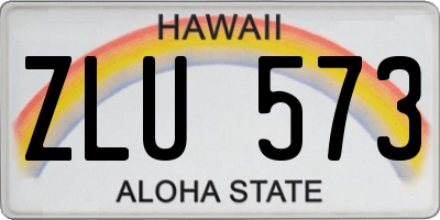 HI license plate ZLU573