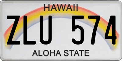 HI license plate ZLU574