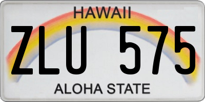 HI license plate ZLU575