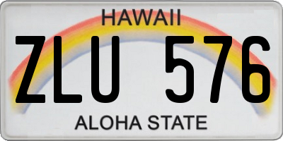 HI license plate ZLU576
