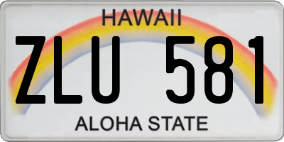 HI license plate ZLU581