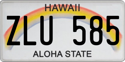HI license plate ZLU585