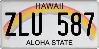 HI license plate ZLU587
