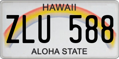 HI license plate ZLU588