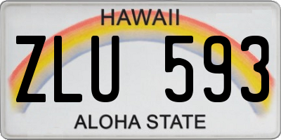 HI license plate ZLU593