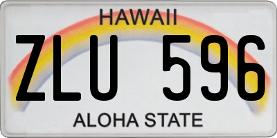 HI license plate ZLU596