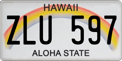 HI license plate ZLU597