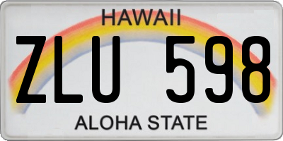 HI license plate ZLU598