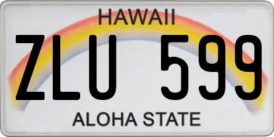 HI license plate ZLU599