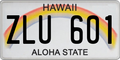HI license plate ZLU601
