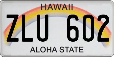HI license plate ZLU602