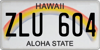 HI license plate ZLU604