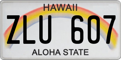 HI license plate ZLU607