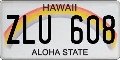 HI license plate ZLU608