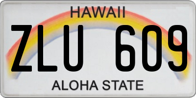 HI license plate ZLU609