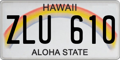 HI license plate ZLU610