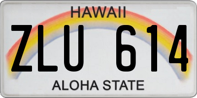 HI license plate ZLU614