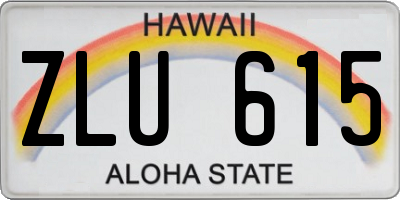 HI license plate ZLU615