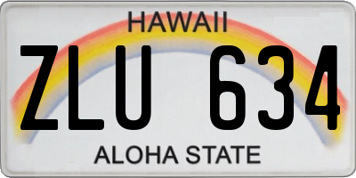 HI license plate ZLU634