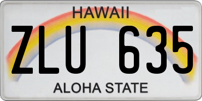 HI license plate ZLU635