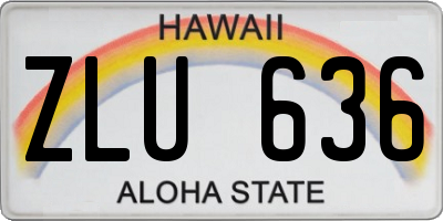 HI license plate ZLU636