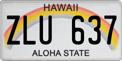 HI license plate ZLU637