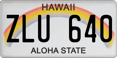 HI license plate ZLU640