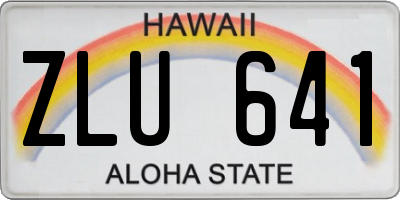 HI license plate ZLU641