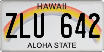 HI license plate ZLU642