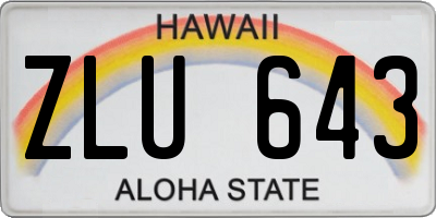 HI license plate ZLU643