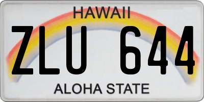 HI license plate ZLU644
