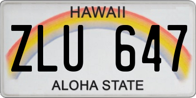 HI license plate ZLU647