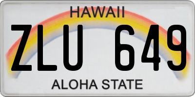 HI license plate ZLU649